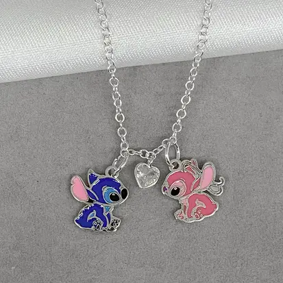 GARGANTILHA CASAL STITCH PTO LUZ